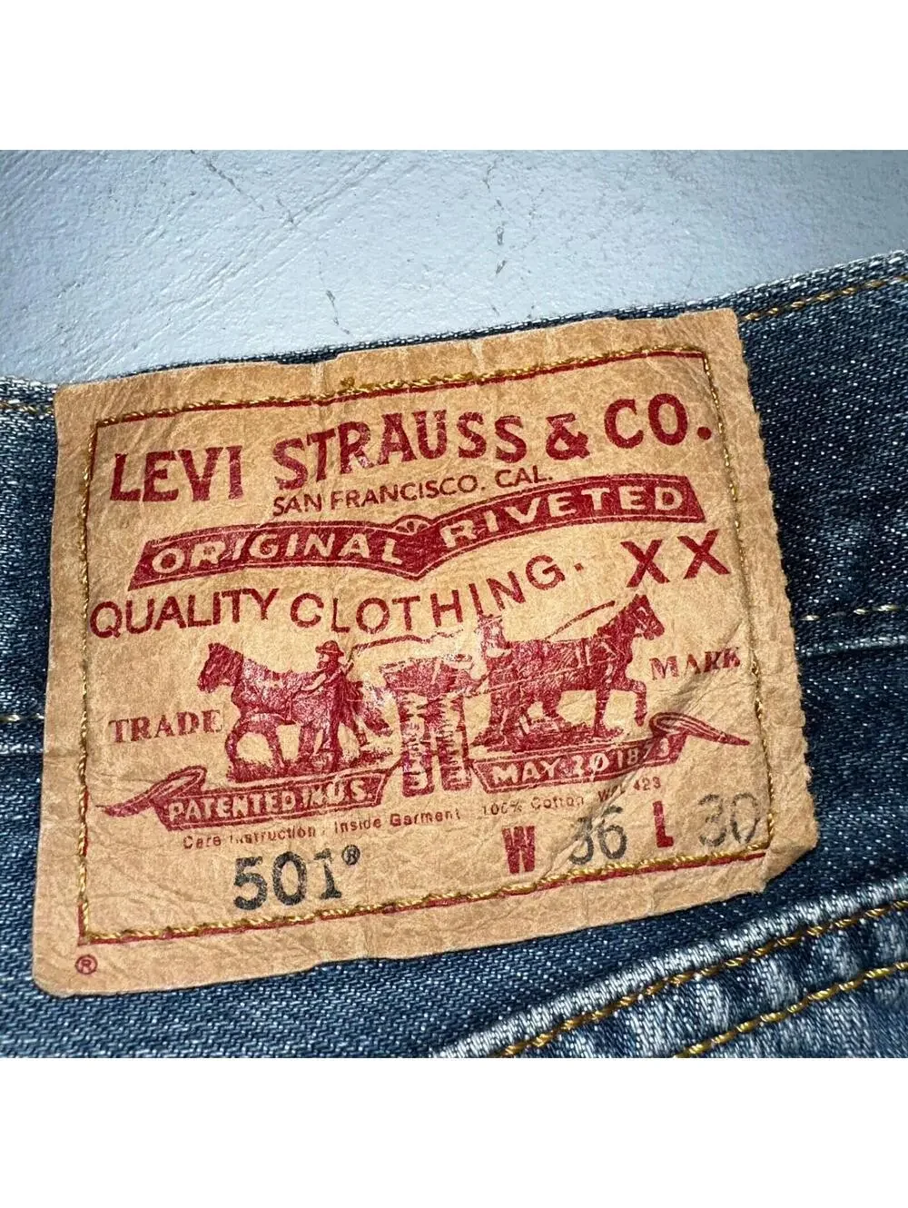 Levis 501 Vintage Y2K XX Straight Leg Jeans Blue Med Wash 36x30 Act 35x29